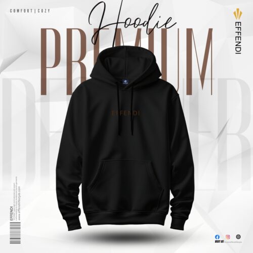 Men’s Premium Printed Hoodie – Black