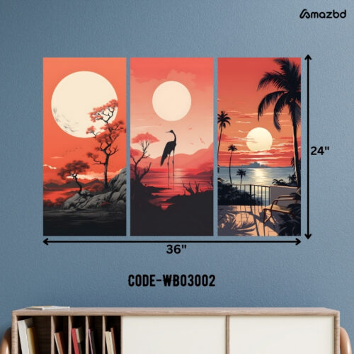 AI Sunset 3 pieces Wall board Set
