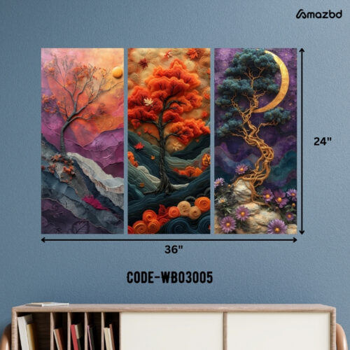 AI Tree & Moon 3 pieces wall board set